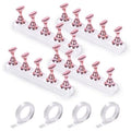 JUSTOTRY 4 Sets Pink Nail Painting Practice Stand With 1M Double-sided Tape Acrylic Fake Nail Art Holder For Press Ons Magnetic Nail Display Design Tools Kit Accessories For Home Diy Salon Supplies