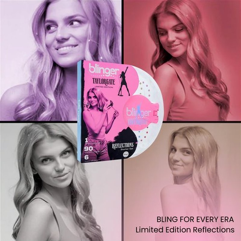 blinger® Limited Edition Refill Pack - Promise | 75 Precision-Cut Glass Crystals (5 Discs) | Hair Safe Adhesive - Bling In, Brush Out | blinger® Styling Tool Not Included | Light Rose 5 MM