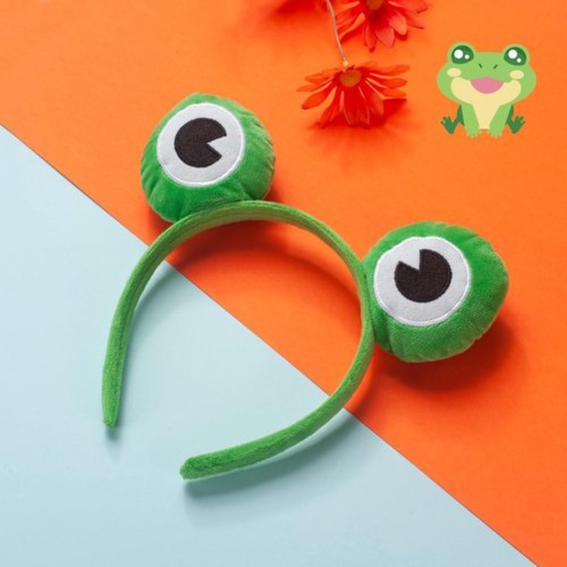 GHGMAO Cute Headband Frog Ears Headband Green Ears Plush Headbands Dress Up for Halloween, Cosplay (Frog-Dark Green)