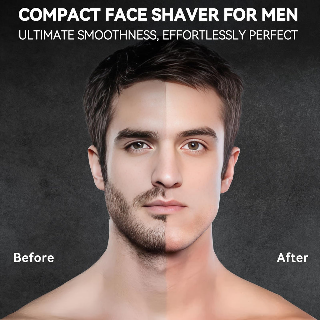 VIKICON® Electric Foil Shaver for Men, Portable Mini Travel Razor for Face & Beard, Dual Floating Blades for Close Shave, USB-C Fast Charging Waterproof On-the-Go Stubble Trimmer