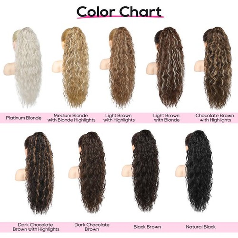 REECHO Ponytail Extension 30" Long Claw Clip Ponytail Extension for Women Curly Pony Tails Hair Extensions Clip in Synthetic Hairpiece for Women, Platinum Blonde