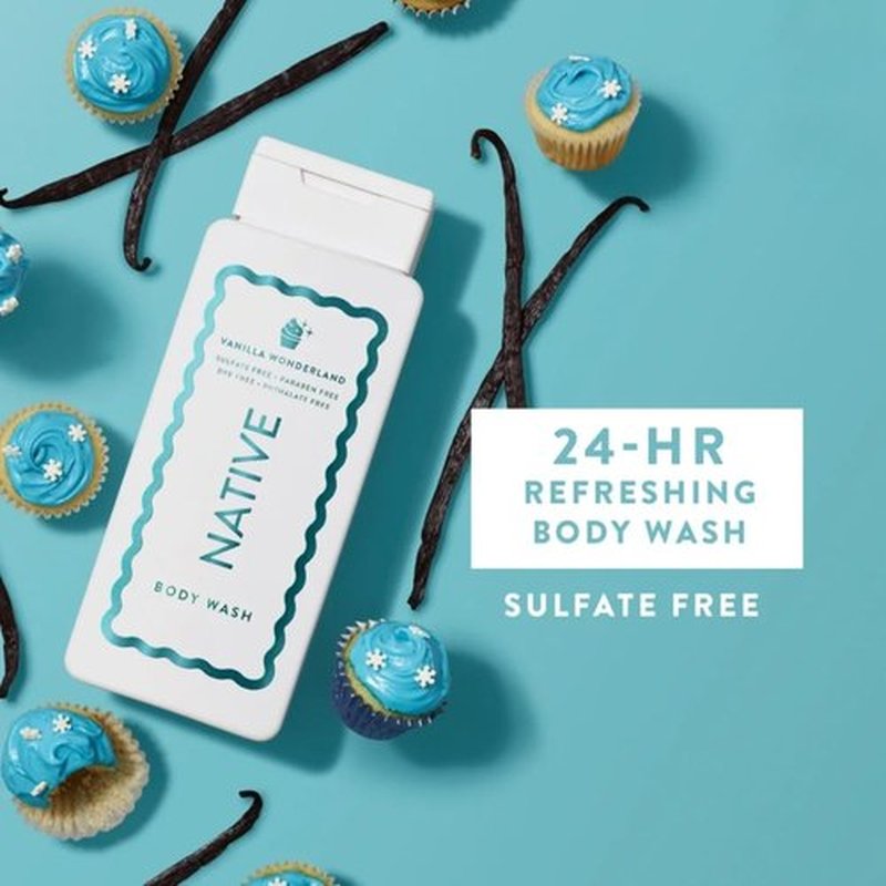 Native | Vanilla Wonderland Body Wash - Holiday Limited Edition, Sulfate & Paraben Free, 18 Fl Oz (Set of 2)