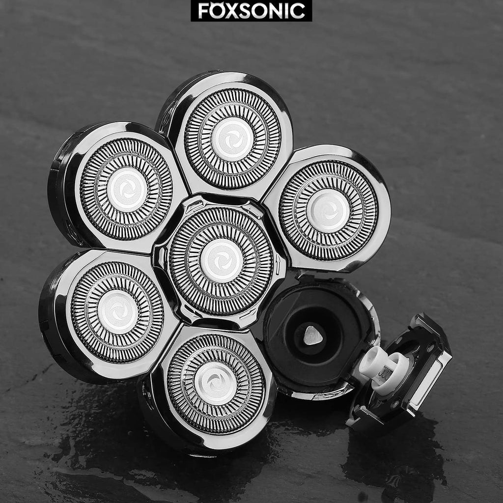 Universa 7 Blades Replacement Heads for Mainstream head shaver brands, Head Shaver Replacement Blades (7 Silver)