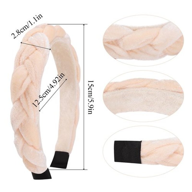 Suyegirl Braided Headbands for Women,Velvet Headbands for Women Girls,Wide Criss Cross Hair Accessories 8 Packs