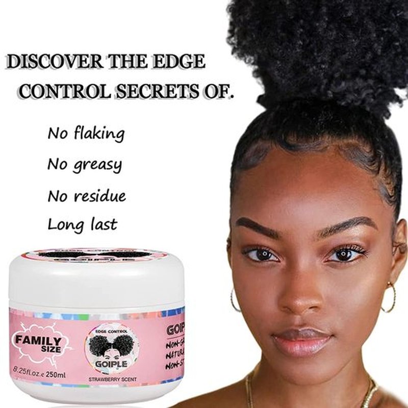 Goiple Edge Control Wax - 8.25 OZ Non-Greasy Hair Gel for All Hair Types | Extra Strong Hold, No Flaking