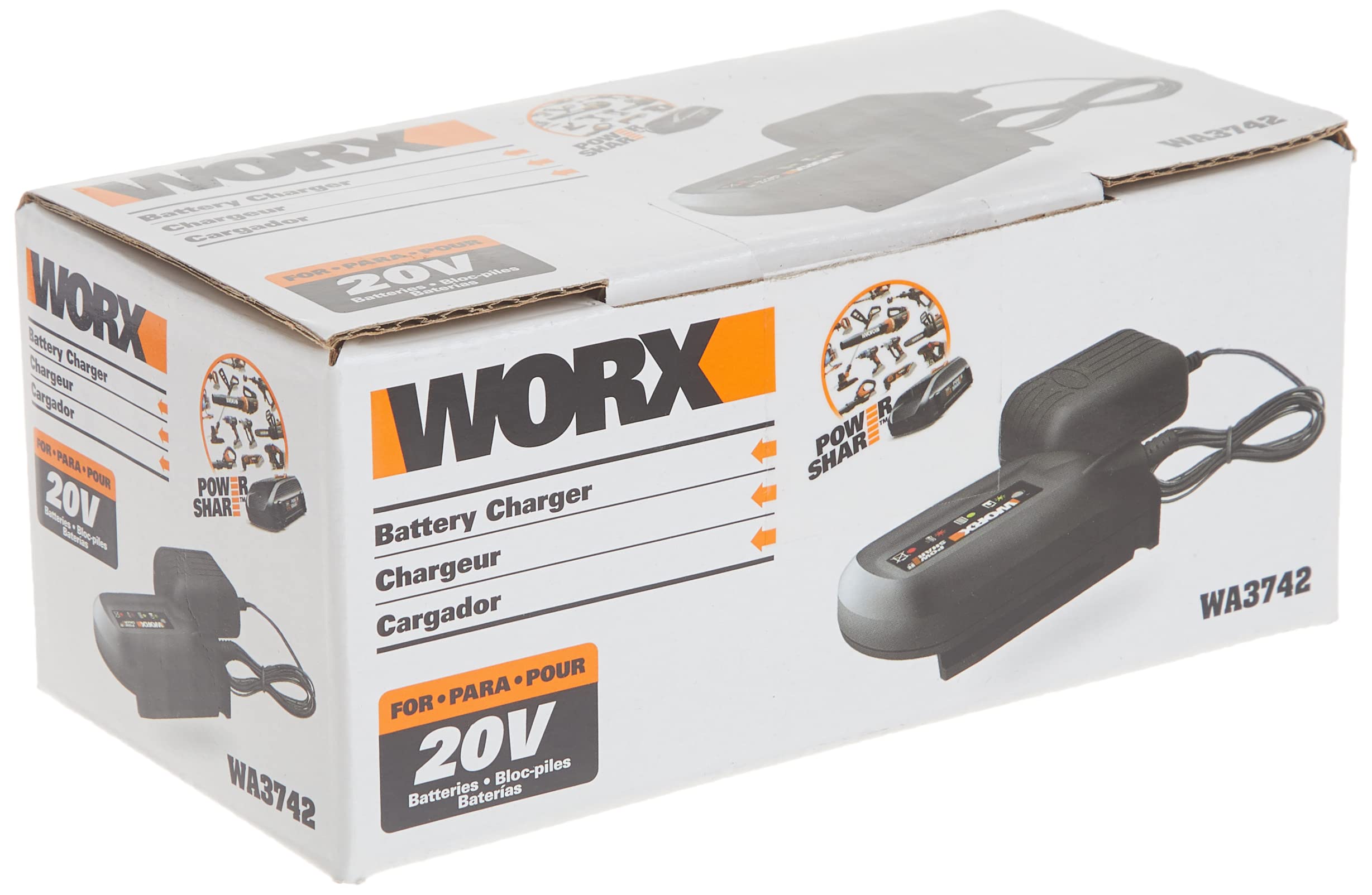 WORX WA3742 3-5 Hour Charger for 20V Lithium Ion Batteries