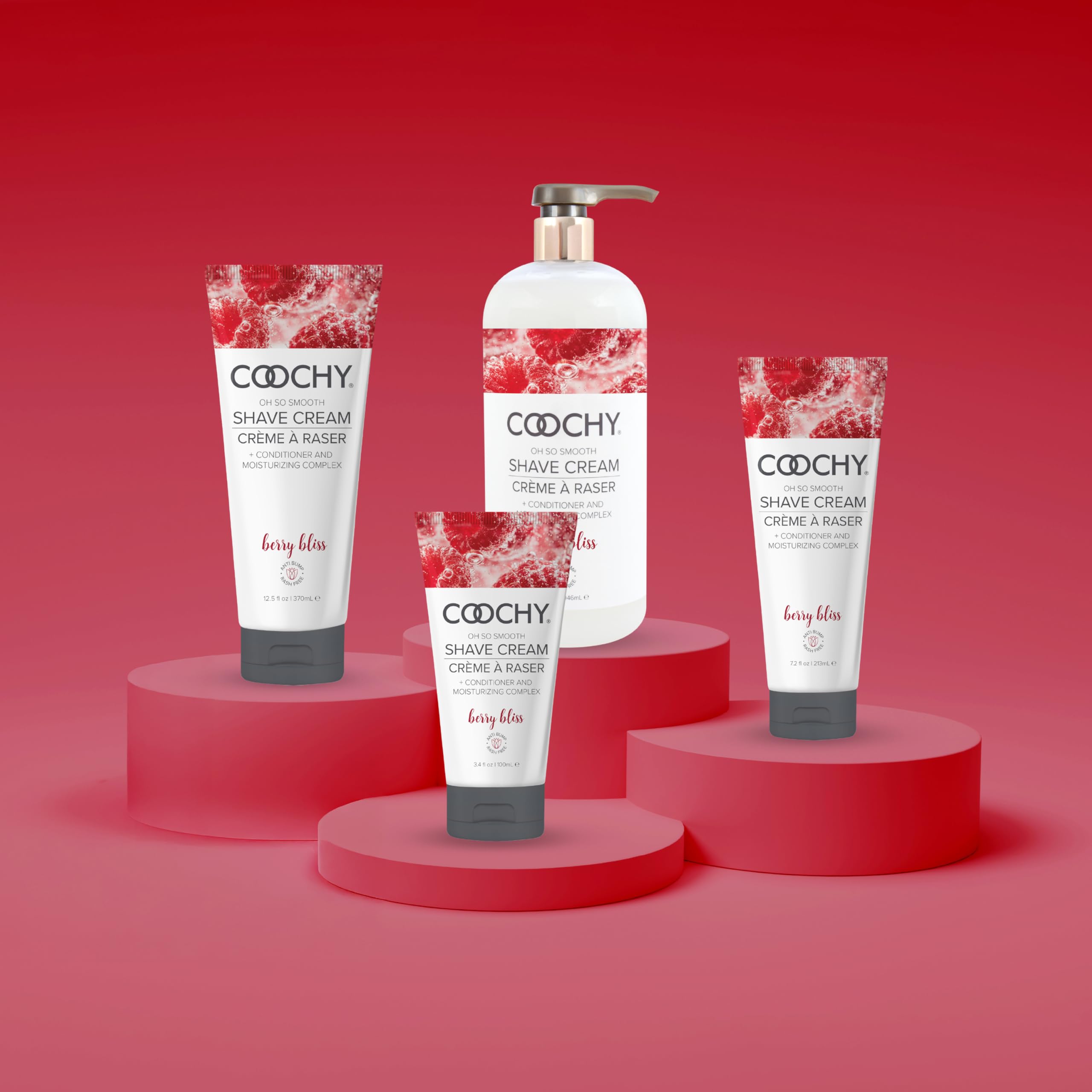 Coochy Shave Cream - Moisturizing Shave Lotion - Gentle Intimate Shaving Cream - For Bikini Area, Underarms, Legs & More - Rash-Free, Hydrating Formula - Berry Bliss - 12.5 oz