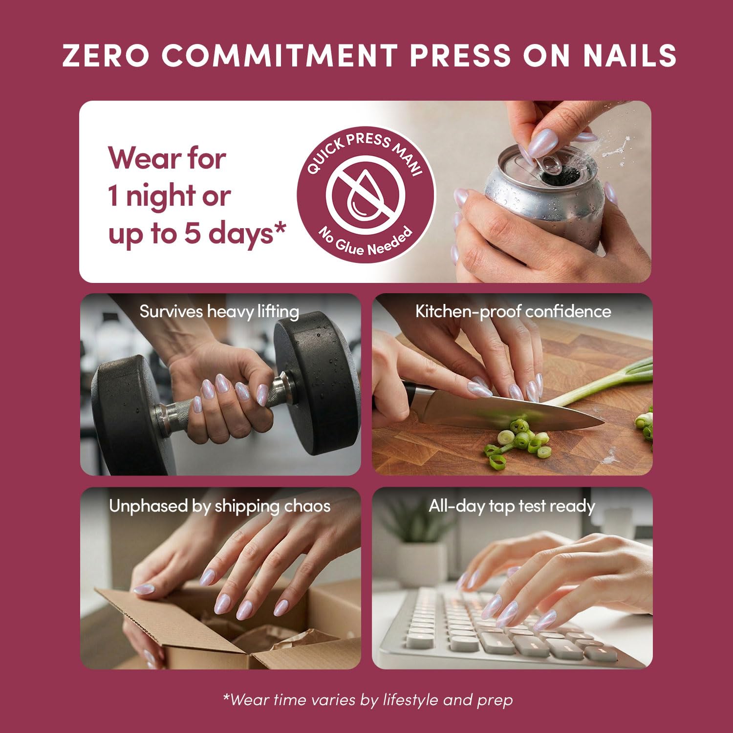 Glamnetic Glazed Nude Press On Nails - Extra Short Oval Fake Nails | 30pc