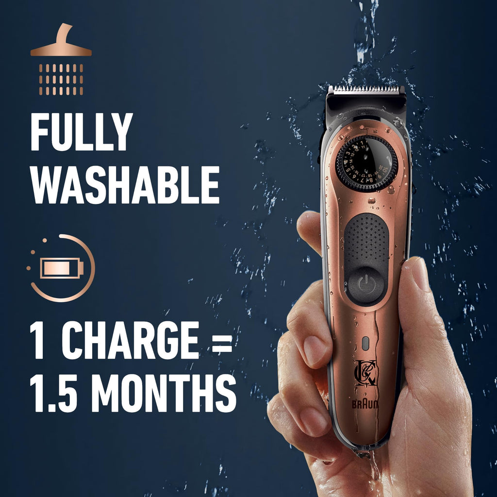 Gillette King C Beard Trimmer PRO with 40 Beard Length Settings in Precise 0.5mm Steps, Cordless Design & 1 Trimmer, 1 Brush, 2 Combs, 1 Charger and 1 T-Blade (Pack of 3)