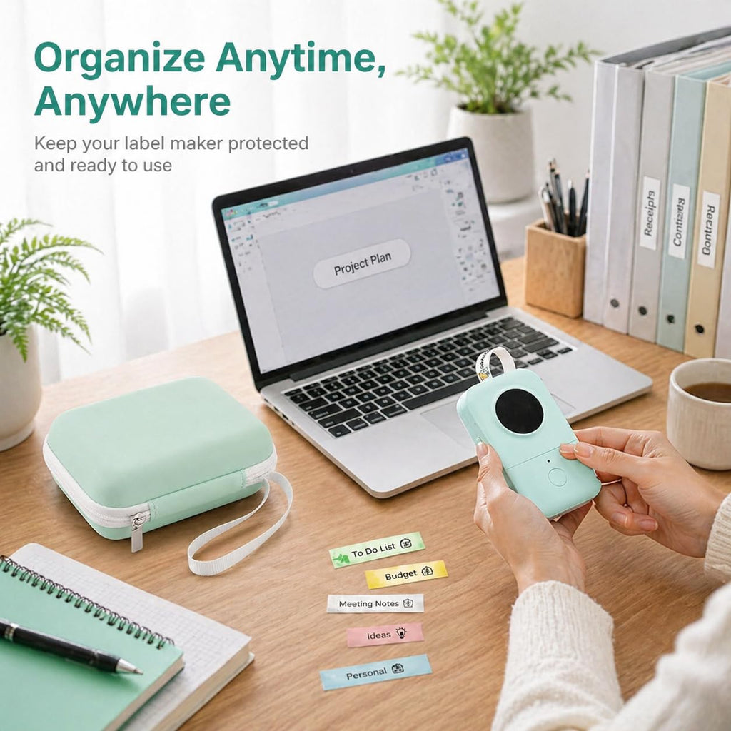 PAIYULE Case Compatible with Phomemo D30 D35 M02/ M02S/ M02 for NELKO Label Maker, for NIIMBOT for JADENS for Memoking for SUPVAN Labeler Sticker Storage Holder Tape Paper Roll (Box Only)(Green)