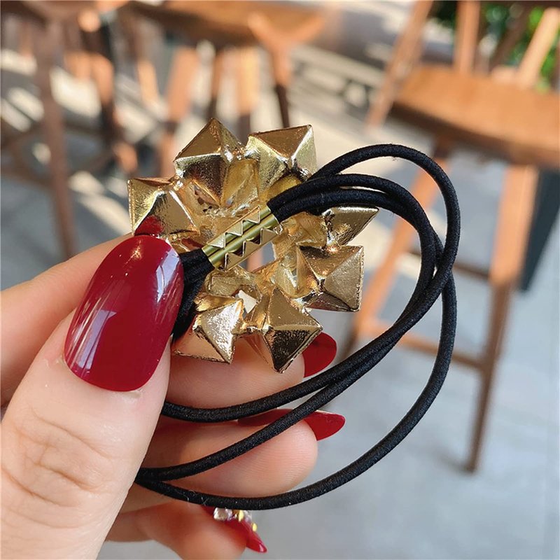 Xiwstar 4Pcs Elegant Women Girls Hair Scrunchies Headband Crystal Rhinestone Hair Bands Ties Accessories Ponytail Holder