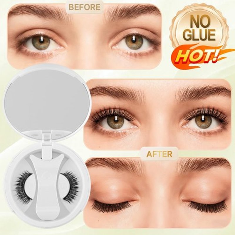 Magnetic Eyelashes with Applicator – No Glue or Eyeliner Needed, Reusable Natural Look Lashes, Lightweight & Comfortable, Easy to Apply and Remove