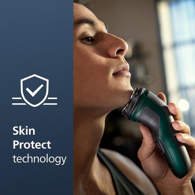 Philips Norelco Electric Shaver 2600 Series - Wet & Dry Use, Pop-Up Trimmer, Dark Forest Green, Model X3052/91