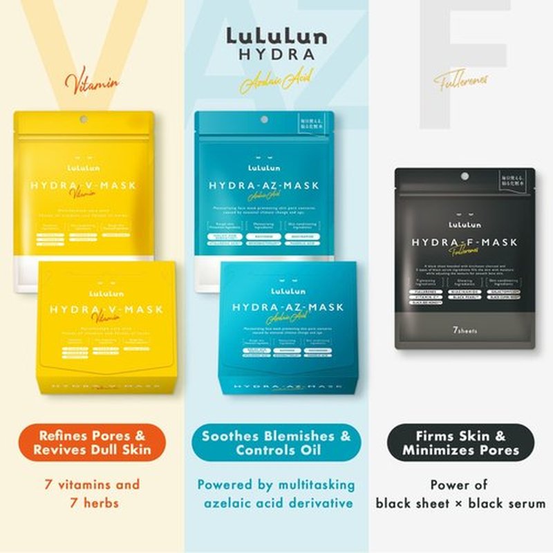 Lululun Skin Care Face Mask for Acne Prone Skin, Organic Face Mask for Women & Men, Sensitive Skin Face Mask Skincare & Sheet Mask from Japanese Skincare 28EA Hydra-AZ