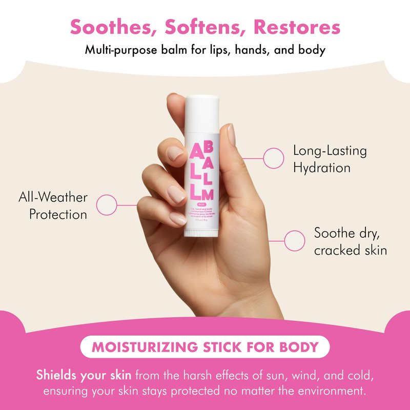 Zizia Rose Giant Multi All Balm Stick – Moisturizing and Hydrating Stick for Lips, Hands & Body – with Shea Butter, Jojoba Oil, Aloe Vera, Calendula – Beauty Moisturizer - Travel Essentials - 0.5 oz