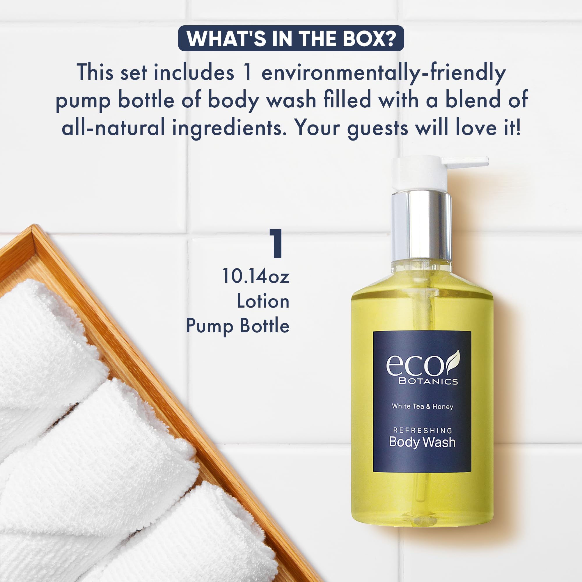 Terra Pure Eco Botanics Body Wash, Retail Size Hotel Amenities, 10.14 oz. (Single)