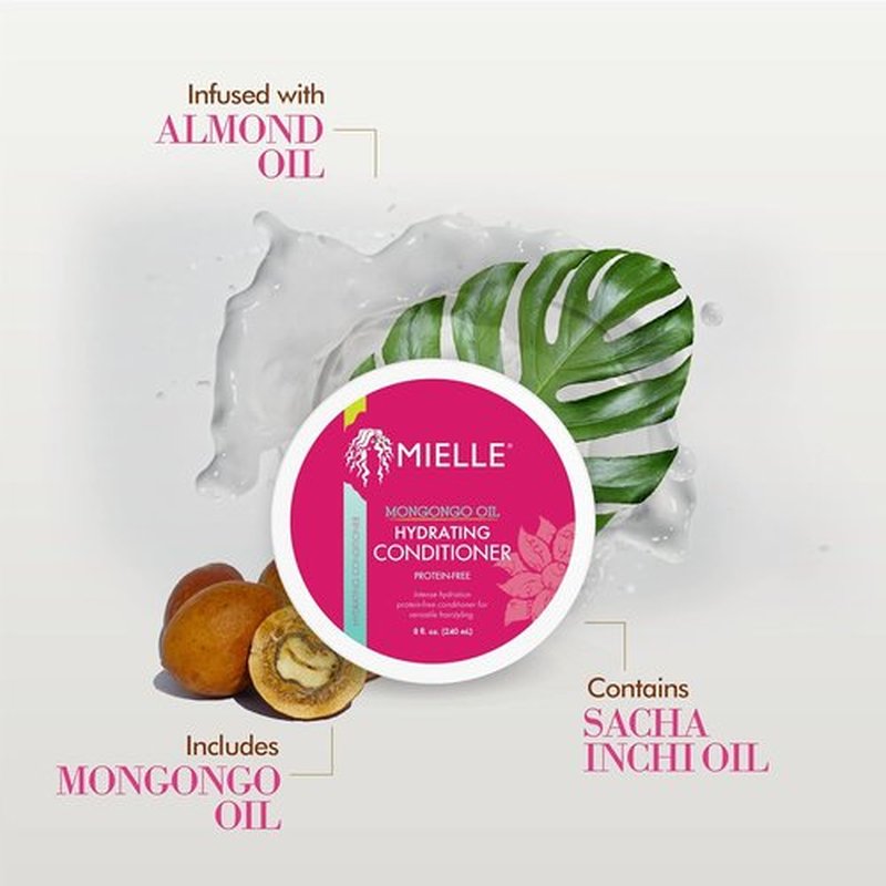 Mielle Organics Mongongo Oil Deep Conditioner - Hydrating Formula for Dry, Damaged Hair | 8 Fl Oz