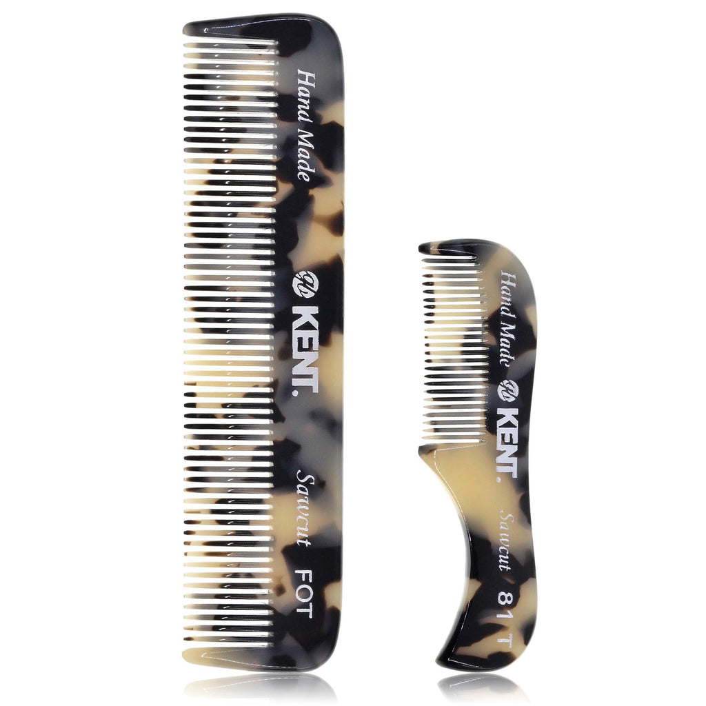 Kent FOT TW - 81T TW Beard Comb Set Pocket for Men - Pocket Combs Kit for Men for Travel and Home, Mustache Comb for Mens, Mini Beard Set for Mens Grooming, Handmade Combs Grooming Set