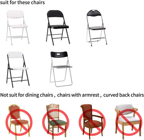 Peomeise Folding Chair Covers - Stretch Spandex for Weddings & Events | White, Set of 12