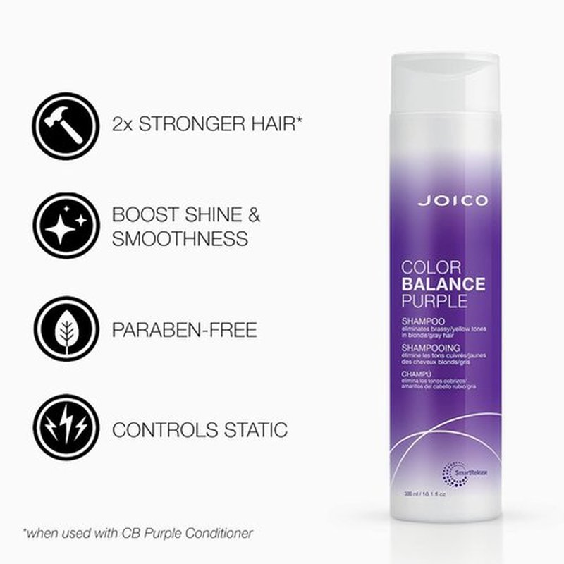 Joico Color Balance Purple Shampoo & Conditioner Set - Eliminate Brassy Tones for Cool Blonde & Gray Hair