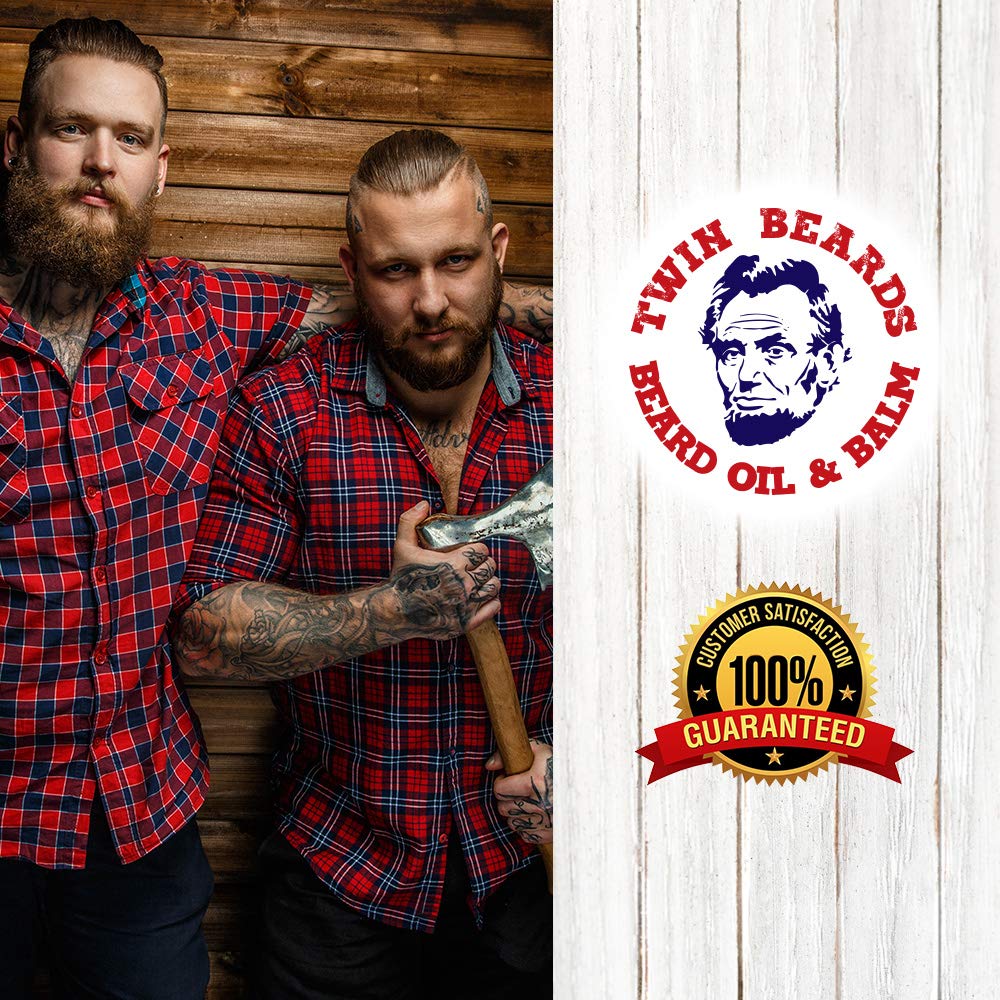 Twin Beards Sandalwood Beard Balm | Conditions & Strengthens for a Softer & Thicker Beard | Cocoa Butter, Bees Wax & Jojoba Oil | 3.5 oz