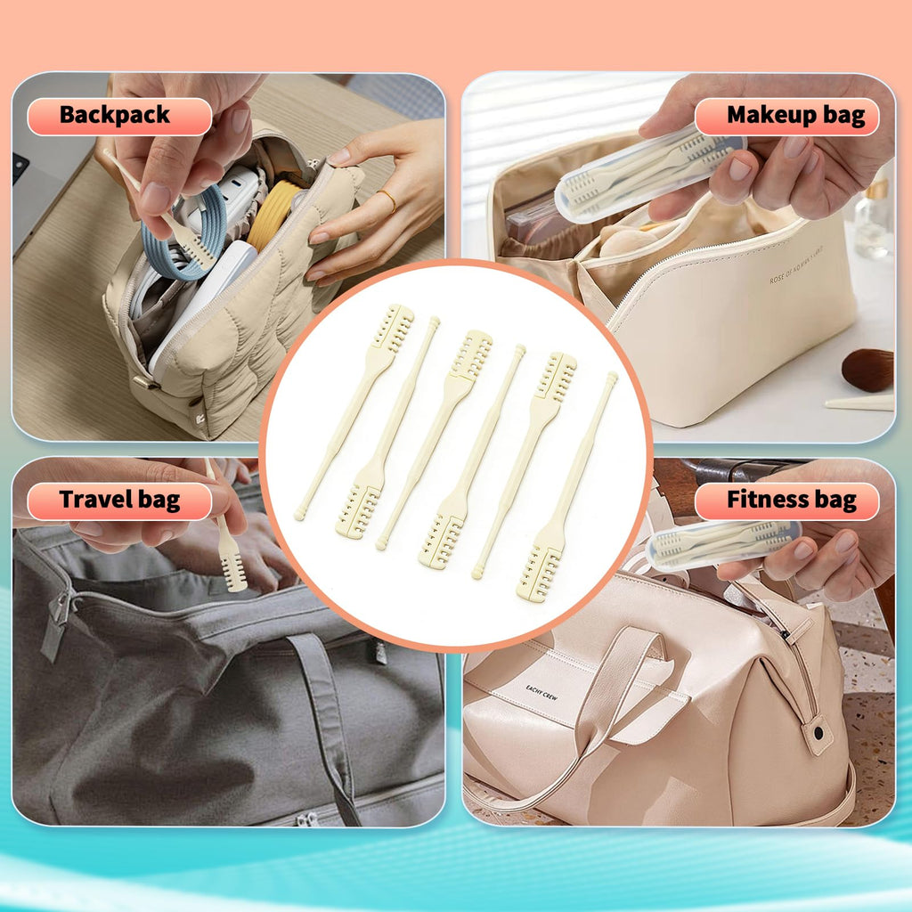 Haipeiyl 12 PCS 360°Manual Nose Hair Trimmer, Dual-Blade Manual Trimmer for Women Men Double Sided Nose Hairs Remover Tool (Beige)
