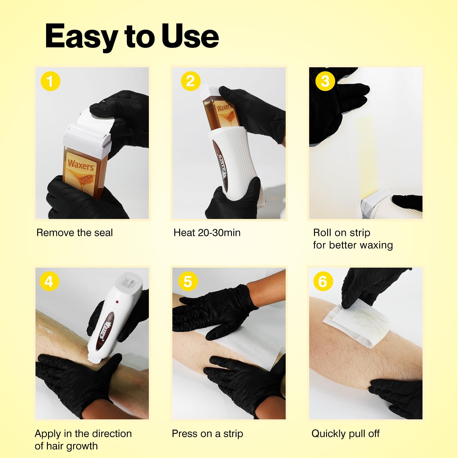 Waxers Roll on Hair Removal Wax Refill Cartridge for Women Men Milk Roller Waxing Depilatory for Legs Arms at Home 4 Pack