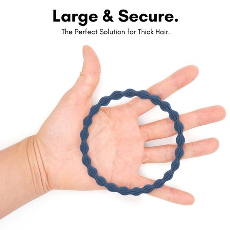 Extra Long Hair Tie for Thick and Curly Hair - Elastic Ponytail Holders for Women or Men, No Metal Bands, Long-Lasting Braids Accessories, 12 Count, Smoky