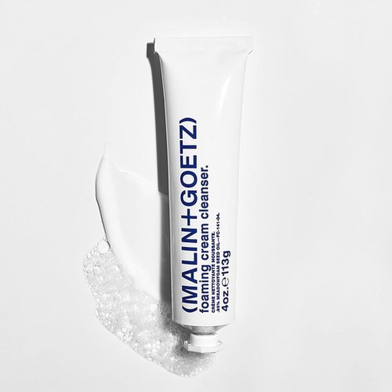 MALIN+GOETZ Foaming Cream Cleanser - Gentle Cream-to-Foam Face Wash with Jojoba Milk & Prebiotics | Vegan, 4 Fl Oz