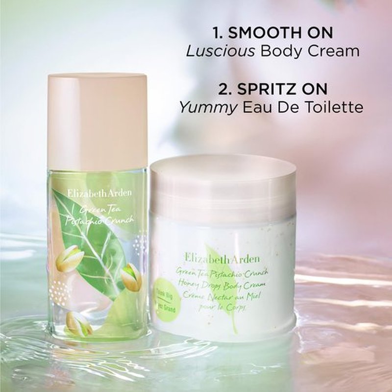 Elizabeth Arden Green Tea Pistachio Crunch Honey Drops Body Cream, Moisturizer for Dry Skin, Use Day or Night, Softens and Moisturizes, 16.9 oz.