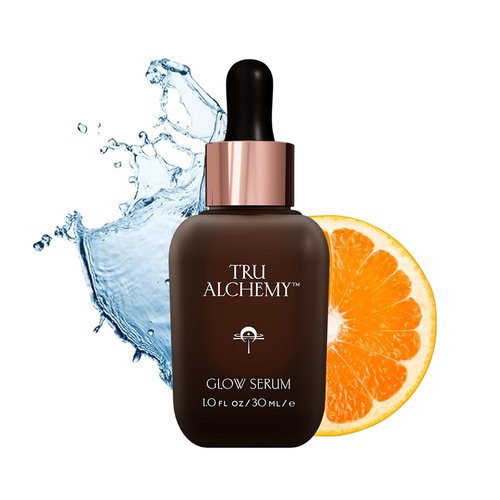 Tru Alchemy Vitamin C Glow Serum - Hydrating Anti-Aging Face Serum with Bakuchiol & Glycolic Acid, 1 fl oz