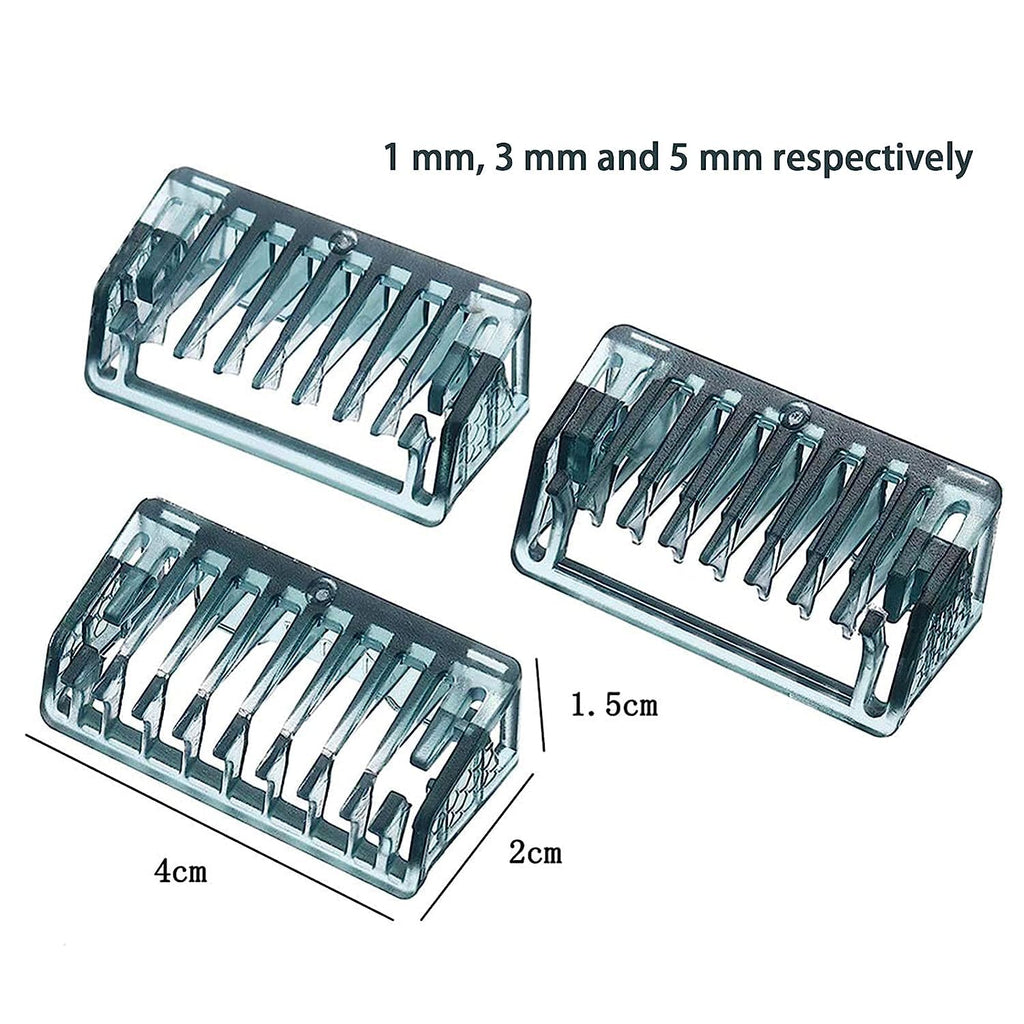 LinMei Replacement Shaver Combs for 1st Gen Micro Touch Solo Shaver - 1MM, 3MM, 5MM Combs & Cleaning Brush