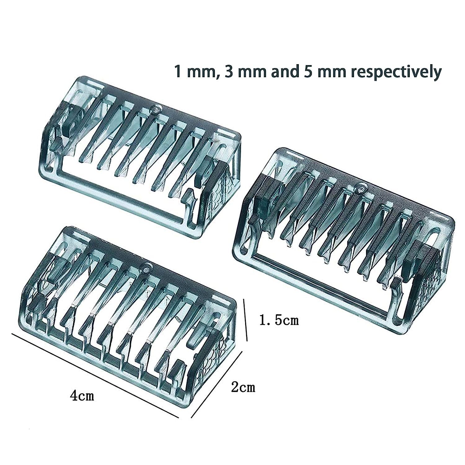 LinMei Replacement Shaver Combs for 1st Gen Micro Touch Solo Shaver - 1MM, 3MM, 5MM Combs & Cleaning Brush