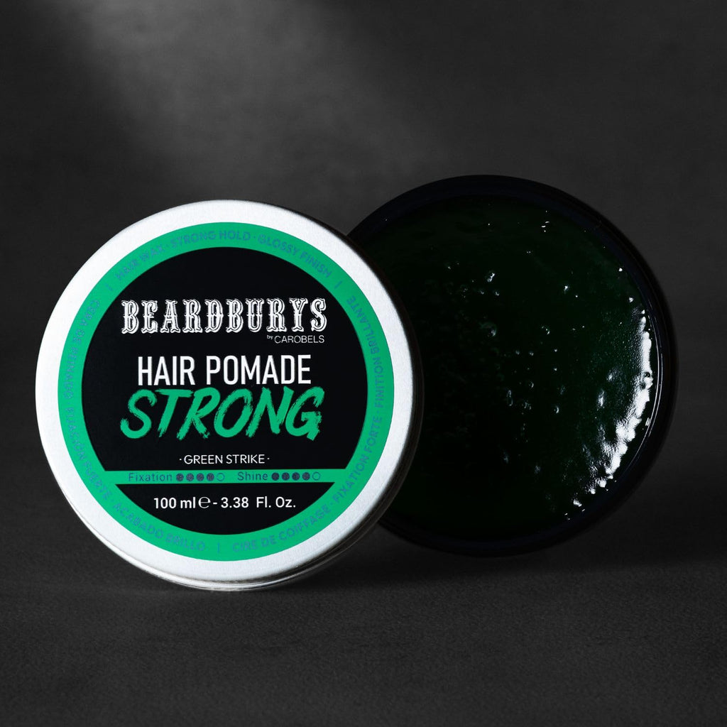 Beardburys Hair Pomade Strong Hold High Shine Wax for Men 3.38 oz