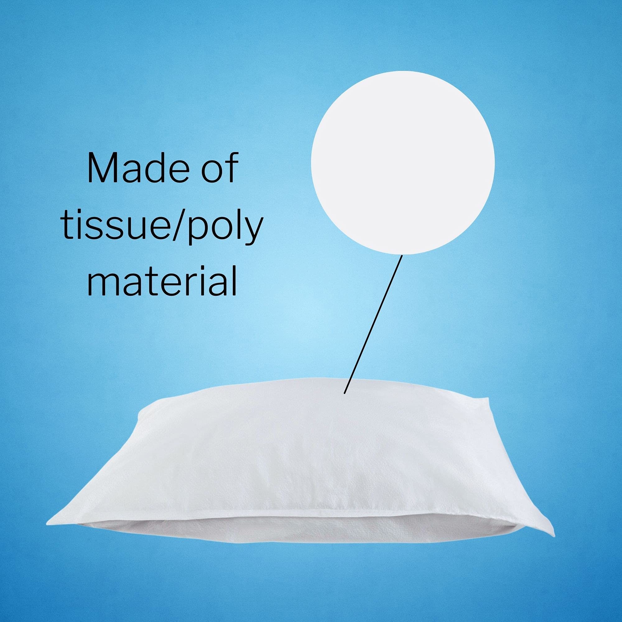 McKesson Disposable Pillow Case Covers [100 Count] Bulk Pillowcase, Single-Use for Medical Hospital Travel, Standard Size, White, 21 in x 30 in