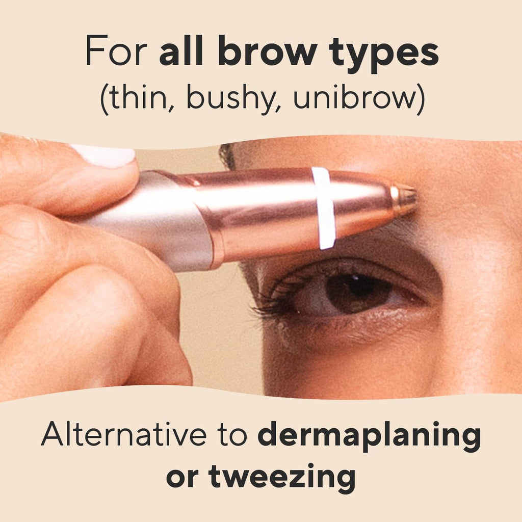 Finishing Touch Flawless Brows Eyebrow Hair Remover for Women, Electric Eyebrow Razor for Women with LED Light for Instant and Painless Hair Removal