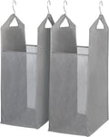 Storage Maniac 2-Pack Hanging Laundry Hamper - Slim Double Organizer with See-Through Mesh, Grey