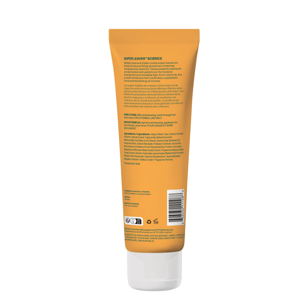 ATTITUDE Volume and Shine Hair Conditioner, For Thin Hair, Naturally Derived Ingredients, Vegan Detangler, Dermatologically Tested, Soy Protein & Cranberries, 8 Fl Oz