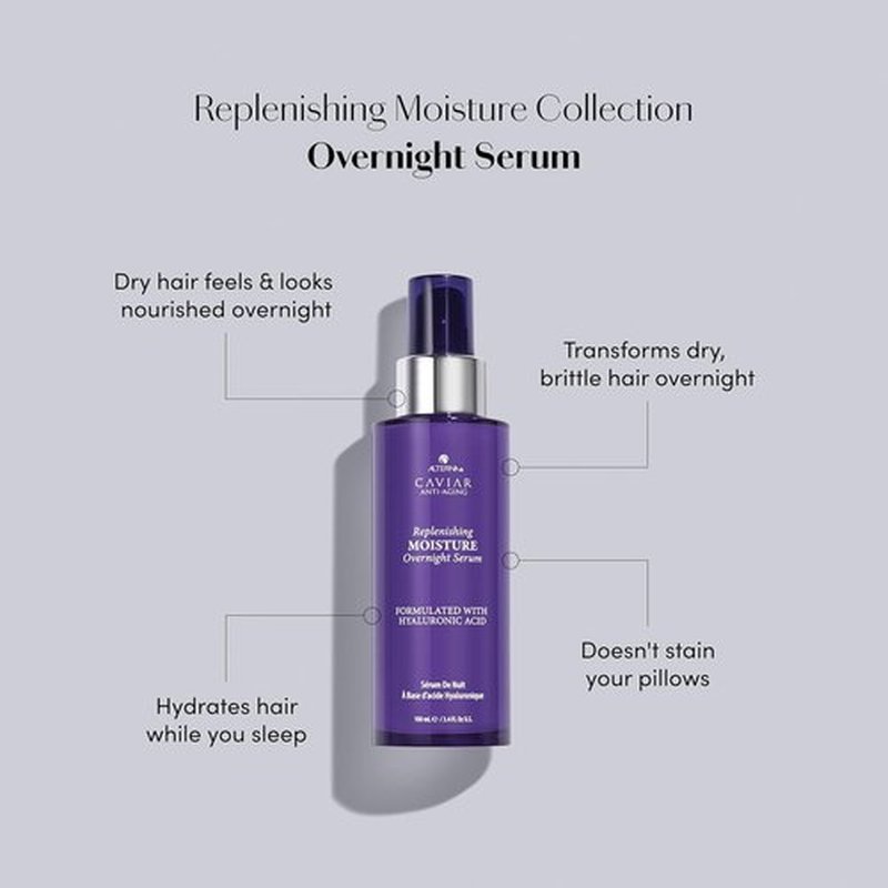 Alterna Caviar Anti-Aging Overnight Serum - Nourishing Leave-In Treatment for Dry, Damaged Hair | 3.4oz