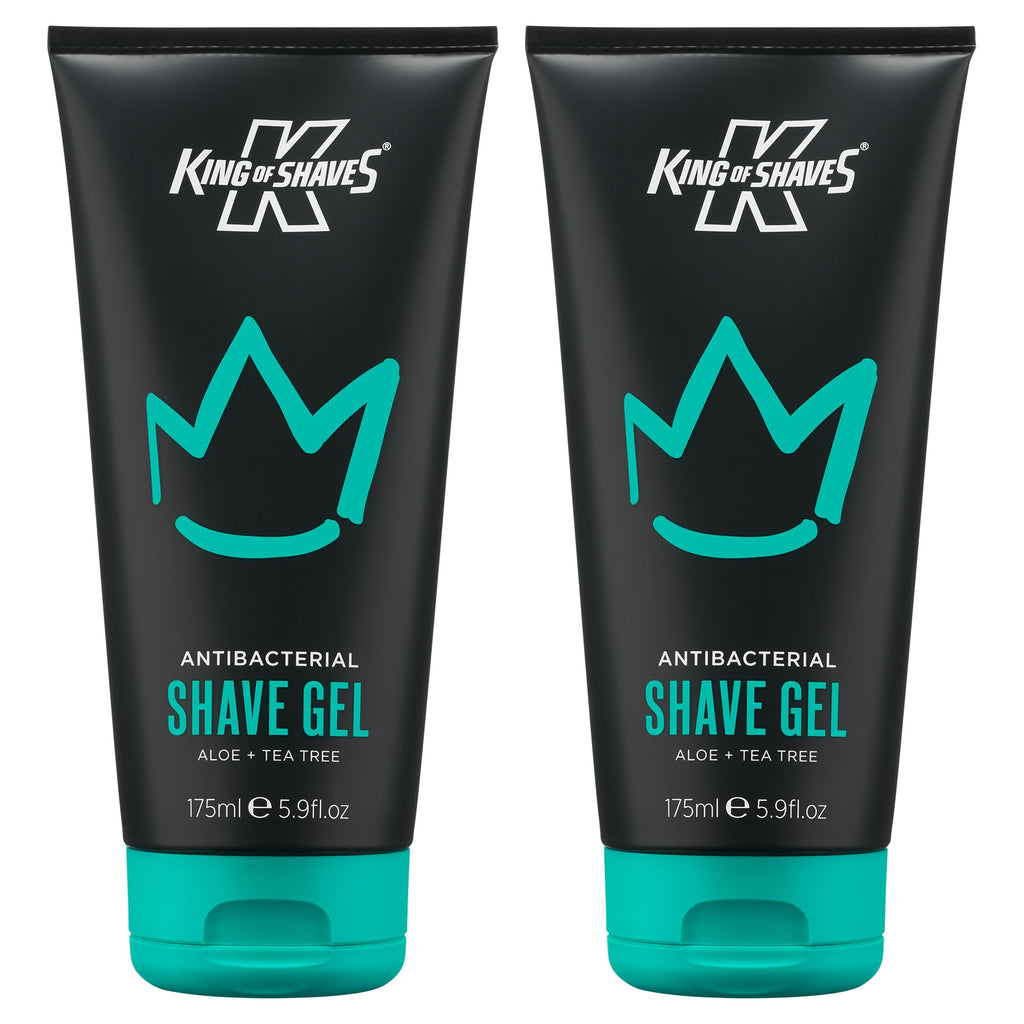 King of Shaves Antibacterial Shave Gel for Sensitive Skin 2 x 5.92 fl oz