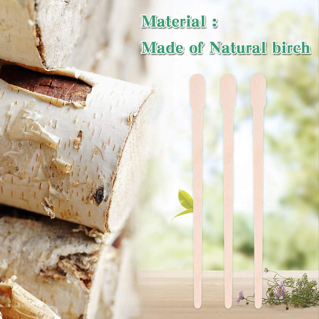 PEAKTREND 200Pcs Wooden Wax Sticks Wood Waxing Spatulas Craft Applicators Hair Removal for Body Legs Facial Eyebrow Lip Nose Brow Facial Smooth, Skin-Spa Home Usage