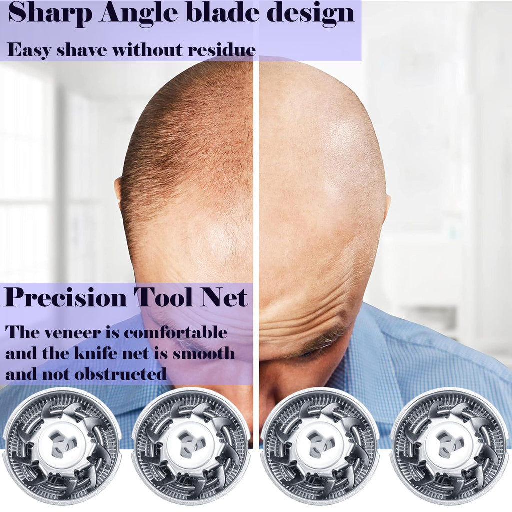 Shaver Replacement Blades compatible with Skull Shaver Pitbull Gold Pro Shaver ，Men's Electric Shaver Replacement Heads,Replacement Heads for Electric Shavers，8Count