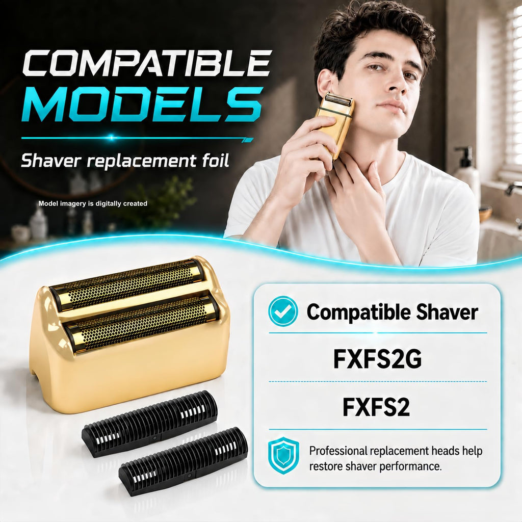 Shaver Replacement Foil & Cutters Compatible with BaBylissPRO FXFS2 Heads