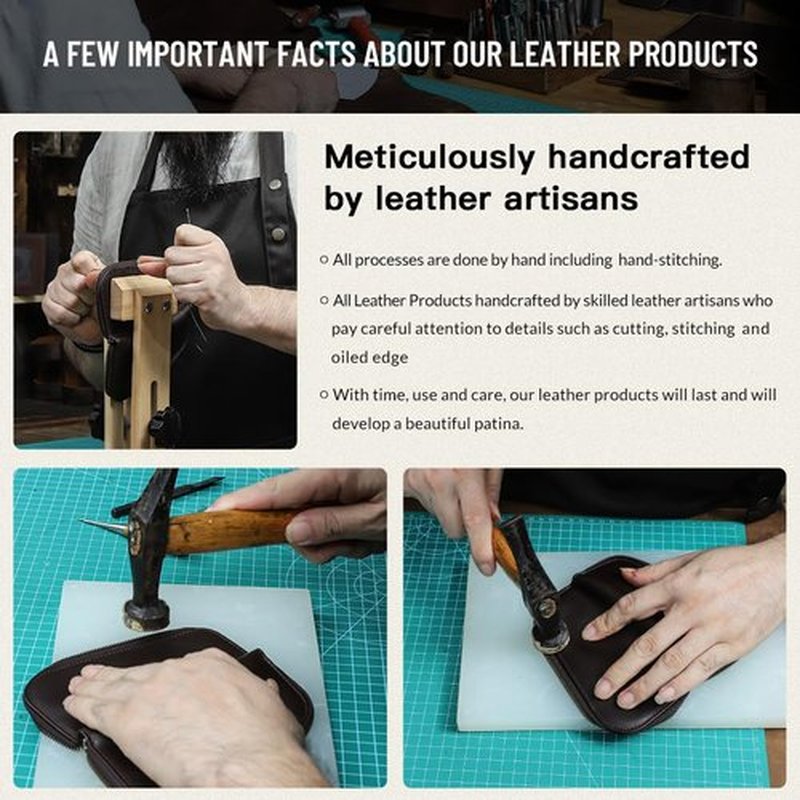 CONTACTS Full Grain Leather Manicure Set Case Travel Nail Clipper Pouch Empty for Men Personal Tools Pouch by Handmade (Case Only)