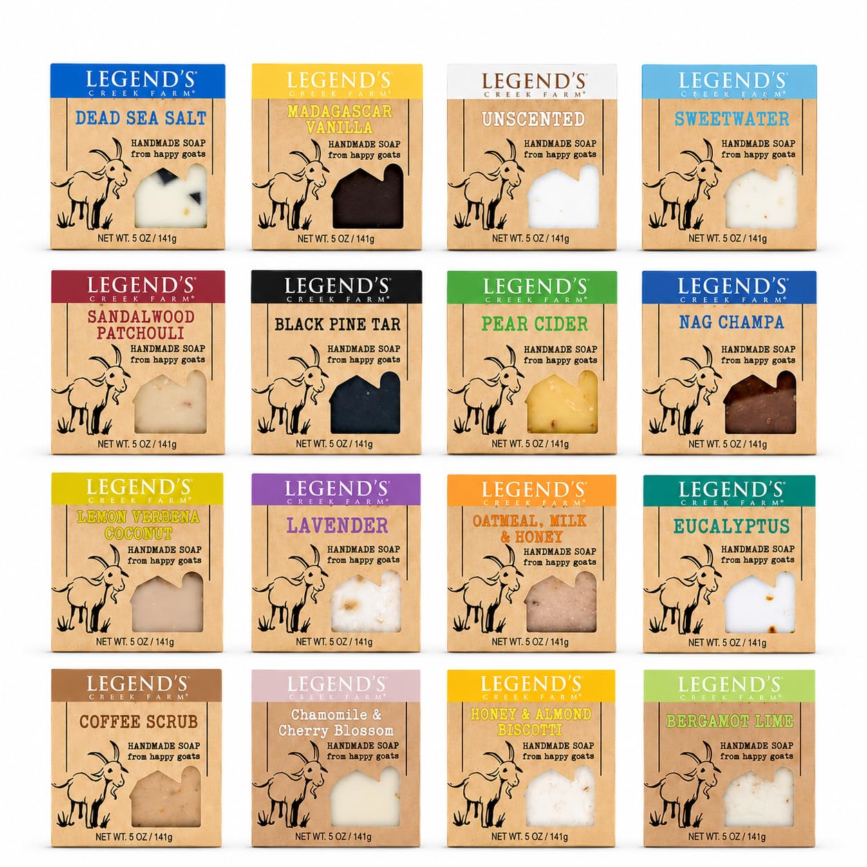 Legend's Creek Farm Goat Milk Soap Variety Pack, 16 Bars, 5 Oz