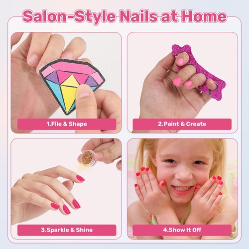 Kids Foot Spa Kit - Kids Spa Day Kit for Girls 4-12 Yrs. - Pedicure Foot Spa, Girls Spa Set Nails Art Salon Girl Stuff - Parties & Christmas Birthday Gifts for 5 6 7 8 9 10-12 Year Old Girl Gifts