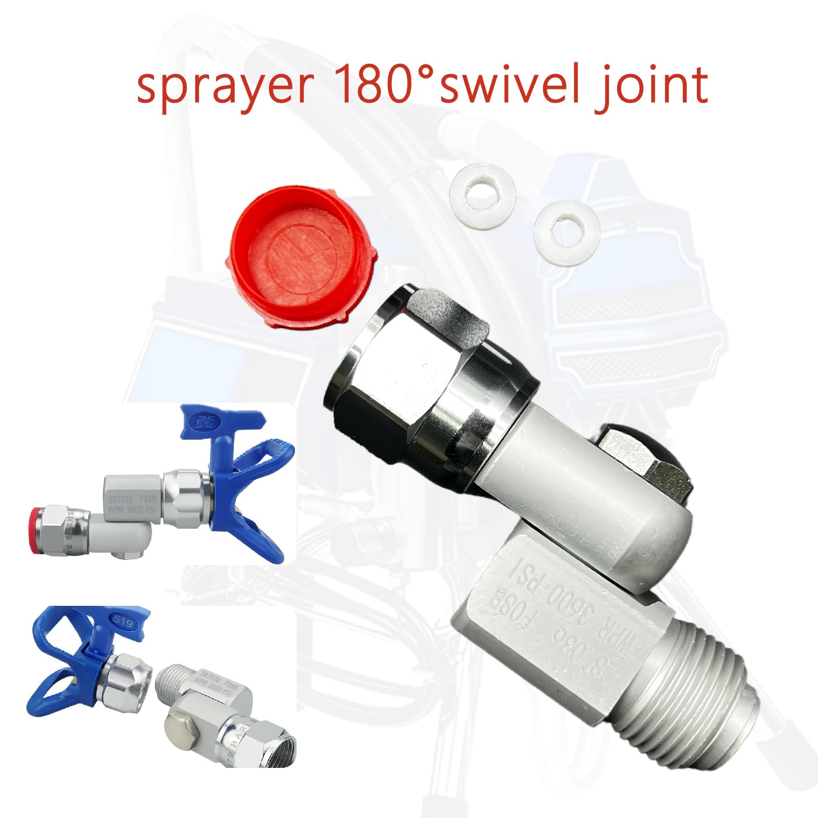 (2pack) 235486 Airless Paint Spray Gun Swivel Joint Compatible with Graco Sprayers Gun Accessories 7/8" Thread 180° Degree Rotation