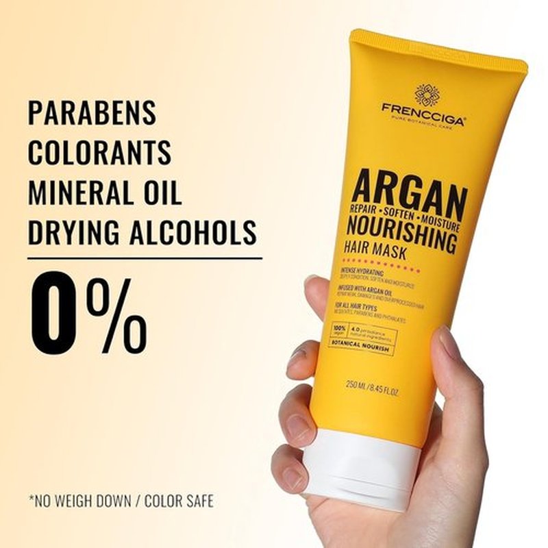 Skiennix Moroccan Argan Oil Hair Mask - Deep Moisturizing Conditioner for Damaged Hair | 8.45 FL.OZ