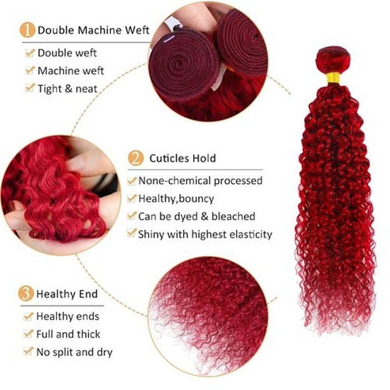 Red Bundles Water Wave Bundles Human Hair 12 14 16 Inch Unprocessed Brazilian Virgin Hair Weave 3 Bundles Red Water Wave Human Hair Extensions 50 Grams Per Bundle