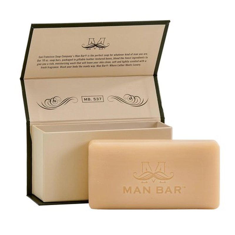 San Francisco Soap Company Bergamot & Cognac Man Bar - Invigorating Formula - All Skin Types - Made in the USA